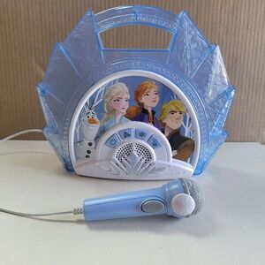 Disney Frozen 2 Sing Along Boombox FR-115 Blue Karaoke Machine Microphone
